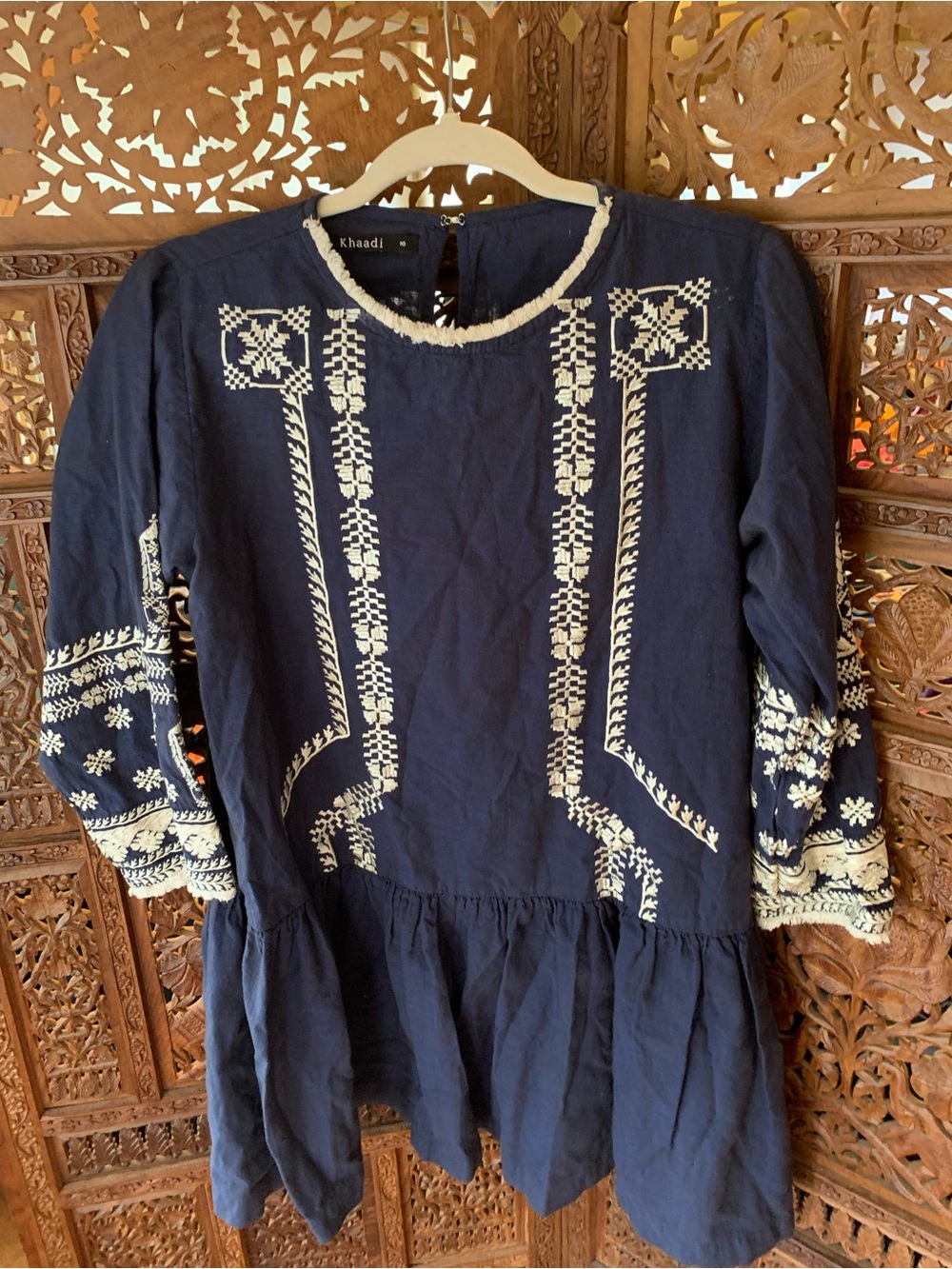 Khaadi Navy Embroidered Peplum Tunic Blouse